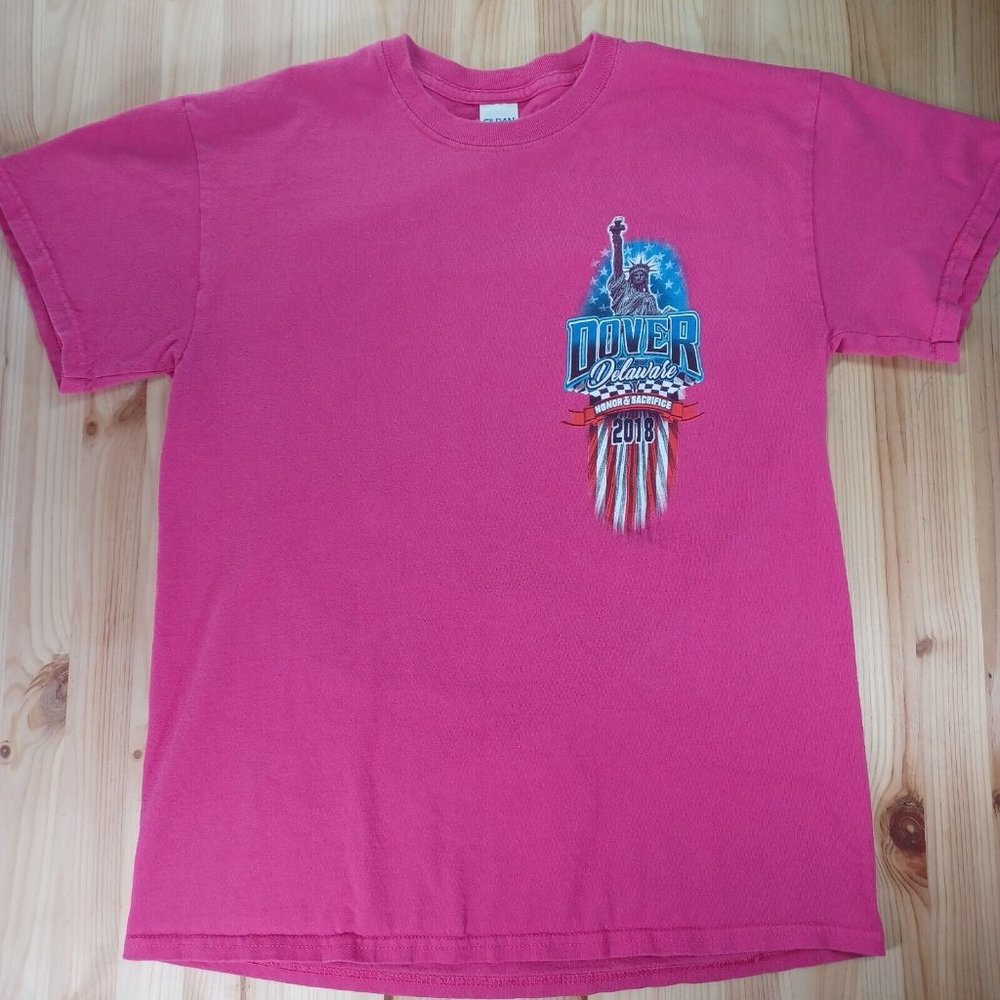 Dover Delaware Women's Size M "Honor & Sacrifice " 2018 Pink Stock Car Racing